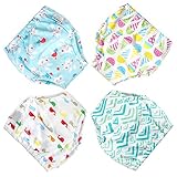 Flyish Töpfchen-Trainingshose Baby Lernwindel Windelhose Wasserdicht Trainer Windelhosen für Baby 1 bis 3 Jahre, 4 Stück, 3 Jahre, Girls