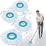 4 Stück Ersatzkopf Kompatibel mit Leifheit Clean Twist Disc Mop, 2-Faser-System Bodenwischer Ersatzbezug Kompatibel mit Leifheit Wischmop Sehr SaugfäHiger Starke Dekontamination für Alle Bodenarten