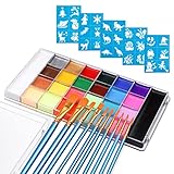 Lictin Face Bodypainting Farben Set 26 Wasserlösliche Farbe, Karnevalsschminke Kinderschminke Set Körperfarben Set,Theaterschminke Tattoo Farbe Palette
