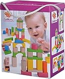 Eichhorn 100088021 60 Bunte und naturfarbene Holzbausteine in der Aufbewahrungsbox mit Kordel und Sortierdeckel, FSC 100 Prozent zertifiziertes Buchenholz, für Kinder ab einem Jahr