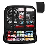 FHISKUNYU Nähset Grundausstattung, 86-teiliges Sewing Kit, Nähzeug, 18 Farben Spulen, mit Schere, Maßband und mehr, ideal für Reisen und Zuhause
