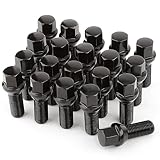 20 Radschrauben Radbolzen I M14x1,5x28mm I Kegelbund SW 17mm I Kompatibel mit Audi Volkswagen (Schwarz)