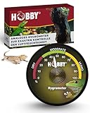 HOBBY Terraristik analoges Hygrometer I zur exakten Kontrolle der Luftfeuchtigkeit in Terrarien I hochwertiger Feuchtigkeitsmesser für ideales Terrarienklima I für alle Terrarienarten I selbstklebend