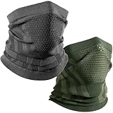 WTACTFUL 2 Stück Schlauchschal Herren Halbe Sturmhaube Motorrad Halstuch Herren Halswärmer Ski Mask Skimaske Halsschlauc Neck Gaiter Motorrad für Winter Laufen Skifahren Snowboarden Alle Schwarz Grün
