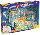 Lisciani– DISNEY – Bambie – 2-in-1-Puzzle – doppelseitiges doppelseitiges Puzzle – Rückseite zum Ausmalen – 60 Teile – für Kinder ab 4 Jahren
