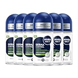 NIVEA Derma Control Restore Anti-Transpirant Deodorant für Damen, 72 Stunden Schutz vor Schweiß, mit Hyaluronsäure und Vitamin E, für empfindliche Haut, Roll-on, 50 ml (6 x 50 ml)