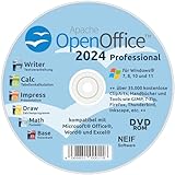 Open Office 2024 Professional Vollversion auf DVD - kompatibel mit Microsoft® Office® Word® und Excel® - für Windows 11/10/8/7