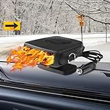 DAJASD Auto Heizung, 150W 12V Auto Heizlüfter, 2 in 1 Fahrzeugheizung Automatischer Überhitzungsschutz 360° Drehbarer mit Zigarettenanzünder-Stecker für LKW Wohnmobil PKW Camping（Schwarz）
