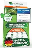 TESTSIEGER Premium Bio Rasendünger Sommer & Frühling 20kg aus Deutschland – hundefreundlich - Pflanzlicher Langzeitdünger - Organischer Rasendünger Bio - NPK Dünger Rasen für dichten, gesunden Wuchs