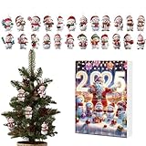 Schneemann Adventskalender - 2D Flach Acryl Weihnachtsdekorationen Sammlerstück für Party Kamin Schlafzimmer Wohnzimmer Zuhause Auto Rucksack