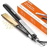 Faszin 2 in 1 Glätteisen Locken und Glätten, 20s Schnellaufheizung, Titanplatten Ionen Haarglätter für einen glatten Stil, 3D-Schwebepanel verhindert Haarziehen, mit LCD-Display, 130°C-230°C - Schwarz
