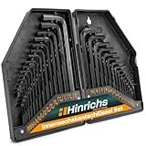 Hinrichs 30 tlg. Innensechskantschlüssel Satz Zoll und Metrisch - Innensechskant Satz mit Kugelkopf - Sechskantschlüssel Set Fahrrad - korrosionsbeständiges Schlüssel Set – Hex Key, Allen Keys