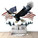 Fototapete Usa Flagge Adler Vlies Fototapete Schlafzimmer Wohnzimmer Kindertapete Moderne Vliestapete 200 x 140 cm Wandtapete Motivtapeten 3d Effekt Dekoration Bunt