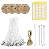 ERBO Kerzendochte für Kerzen, 10cm Kerzendocht 60 Stück, Rauchfrei Dochte für Kerzen, Docht Kerzen Selber Machen Set, Kerzendocht Kaufen, Cotton Candle Wick für die Kerzenherstellung Candle DIY