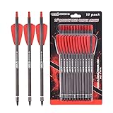 NIKA ARCHERY 12 Stücke 7,5 Zoll Armbrustbolzen Carbonpfeile Passend für EK Cobra System R9/R9 Bogenjagd Outdoor Shooting