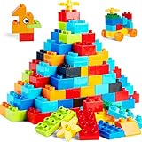 WYSWYG® Große Bausteine Set 240 Stück für Kinder ab 3 Jahre, Kompatibel mit duplo Steine und Top-Marken, Steine Box Starterset, Bunte Grundbausteine, ab 3-4-5 Jahre