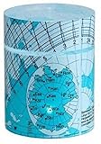 TFA Dostmann Solemio Sonnenuhr, 43.4000.06, Himmelsrichtung und Sonnenzeiten ablesbar, Zylindersonnenuhr, blau, (L) 40 x (B) 40 x (H) 53 mm