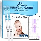 Easy@Home Kinderwunsch 50 x Ovulationstest Fruchtbarkeitstests für Eisprung – Unterstützt durch die kostenlose Premom Ovulation APP, 50 LH Tests