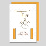 Michel Verlag Edle Glückwunschkarte zur TAUFE mit Geldumschlag | Hochwertige Taufkarte mit Einsteckfach für Geldgeschenk | Geldkarte zur Taufe für Mädchen & Jungen | 12x17cm (Tauf-Engel)