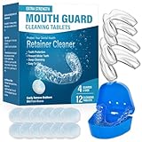 Knirscherschiene für Nacht 4 Pack, Zahnschiene Knirschen, Mundschutz für die Reinigung von Zähnen in der Nacht, Wiederverwendbare Nachtwächter