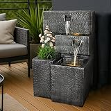 Springbrunnen 'Grada' Bepflanzbar mit LED Beleuchtung, Wasserfall Gartenbrunnen Kaskade Terrassenbrunnen