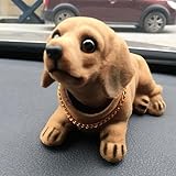 Generic Niedliche Hunde Wackelfigur Auto, Hunde Wackelkopf Armaturenbrett Deko, Lustiges Hunde Ornament Wackel Dackel Auto Zubehör Innen Geschenk Für Hundeliebhaber, SQAV513SZ5GZQEJ8FF