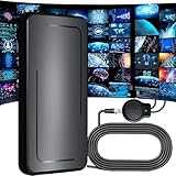 Rewave TV-Antenne, DVB-T2-Antenne, Freeview, digitale TV-Antenne für den Innenbereich, mit starkem Signal, 2000+ Meilen Reichweite, Smart-TV-Antenne für den Innenbereich, unterstützt