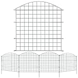 Lospitch Teichzaun Set mit Zaunelemente und Befestigungsstäben, Gartenzaun Zaun Teich, Gartenzaun Grün, Welpenauslauf, Freigehege(10x Oberbogen)
