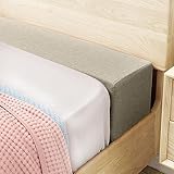 Bettbrücke Matratzenkeil zum Füllen von Lücken Liebesbrücke für alle gängigen Matratzen Hochdichter Schwamm mit abnehmbarem Bezug Beige 200 x 5 x 10 cm