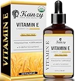 Kanzy Vitamin E Öl Bio Tropfen für Kosmetik 60ml 100% Natürliches d-Alpha-tocopherol, Anti-Falten, Anti Aging, Reines Vitamin E Öl Gegen Falten aller Art, Gesicht, Nagel und Haare