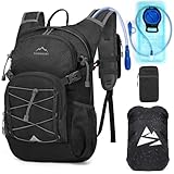 RAINSMORE Trinkrucksack mit Trinkblase 2L Leichter Isolierter 18L Wanderrucksack mit Regenschutz für Herren Damen Fahrradrucksack Laufrucksack Hydration Rucksack zum Laufen Radfahren Biken Klettern
