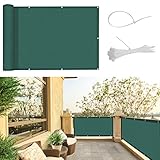 SUNNY GUARD Balkon Sichtschutz 90x500cm HDPE Balkonverkleidung Balkonabdeckung Balkonumspannungen,Sonnenschutz und Atmungsaktivität,Geeignet für Balkon,Garten,Terrasse,mit Kabelbinder,Verde