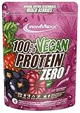 IronMaxx 100 Prozent Vegan Protein Zero veganes 3 Komponenten Eiweiß Pulver, Geschmack Mixed Berries, 500g Beutel (1er Pack)