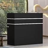 PREMTURE Empfangstheke, Empfangstresen, Rezeption, Rezeptionstheken, Laden-Theke Verkaufstheke Verkaufstisch, Büromöbel Rezeptionsmöbe mit 3 Schubladen und 1 Schrank, 110 X 120 X 48 cm, schwarz