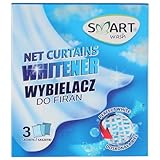 SMART wash Weißer weiß Gardinen, 3x40g Für strahlend weiße, Gardinenweiß für strahlende Vorhänge, mit effektiver Intensiv-Weiß-Formel, bleichen und erhellen Vorhänge, Für frischen Duft