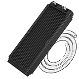 CLDIY Wasserkühlungskühler, 12-Rohr-Aluminium-Wärmetauscher-Kühler mit Rohr für PC-CPU-Computer Wasserkühlsystem DC12V 240 mm