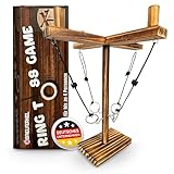SPIELFERKEL Ringwurf-Spiel aus Holz - Action Ring Toss Game, Ring-Haken Partyspiel, Geschicklichkeitsspiel, Partyspiel für Junggesellenabschied, Erwachsene, Outdoor, Indoor, Trinkspiele, Partyartikel