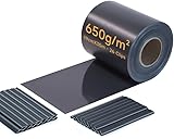 iFence PVC Sichtschutzstreifen für Doppelstabmattenzaun, 650g/m² 35 m x 19 cm inkl. 24 Clips/Klemmstreifen, Sichtschutz Zaun, Sichtschutz Garten Zaunfolie (Anthrazit)