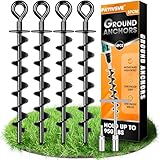 Schwerlast Bodenanker 4 Pack,Robust voll verschraubter Erdanker zur Befestigung von Trampolinen, Vordächern, Schaukeln usw