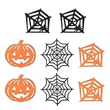 Uonlytech Halloween Filzuntersetzer 8 Stück mit Kürbis Spinnennetz Hitzebeständig rutschfest Filzbelegte Tischdekoration für Halloween Partys und Getränkeschutz