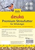 deuka Premium Streufutter | 10 kg | Schalenloses Wildvogelfutter für die Ganzjahresfütterung | Körnermix mit geschälten Sonnenblumenkernen & Erdnüssen | sauberes Ergänzungsfutter für Gartenvögel