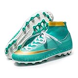 BIAJIAZHUA Rasenfußballschuhe Männer,Gemütlich Schnüren Fg/Ag Jugend-Fußballschuhe,Draussen Atmungsaktiv Leicht Kinder Fußballschuhe,für Wettbewerb (Color : Blue, Size : 39 EU)