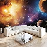 Selbstklebende Tapete Der weite Sternenhimmel Selbstklebend Tapete Fototapete 380x280cm Klebetapete Selbstklebend Wand Klebefolie Deko Wasserdichtes