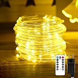 Liyade LED Lichterschlauch Aussen, 20m 200 LEDs Lichtschlauch Außen Innen, 8 Modi & Timer, IP65 Wasserfest Leuchtschlauch Led Schlauch Helligkeit dimmbar für Garten Fest Party Hochzeit (Warmweiß)