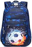 LEDAOU Schulrucksack Jungen Teenager Mädchen Rucksäcke Schultaschen Kinder Wasserdicht Leichtgewicht Schulranzen Groß für Schule Geschenke (Blau)