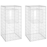 vidaXL Gabion Korbpfosten 2 Stück 50x50x100cm Eisen