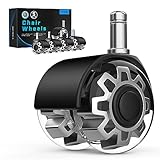 WEWILL Bürostuhl Rollen 11 x 22 mm,Leichtgängige und leise hartbodenrollen schreibtischstuhl,Parkett,Teppich,Laminat,Schreibtischstuhl für Gaming-Stühle Gummirollen Keine Kratzer im Boden,5PCS