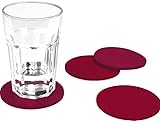 30 Stück Filzuntersetzer Rund, Filz Untersetzer für Gläser, Untersetzer Glasuntersetzer Filz, Filzuntersetzer Rund für Tassen Tisch Bar GläSer Becher(Dunkelrot)
