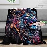 3D-Überwurfdecke aus Flanell-Fleece, Löwe, Tier, Pop-Art, 46 Motive, Plüschdecke, Flauschige Kinderdecke, Plüschdecke, Dekoration, 127 x 152 cm