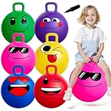 U&C Planet 6 Packung Hüpfball für Kinder Sprungball 45 cm Space Hopper for Kids Hopperbälle mit Griff Spielzeug Kleinkind 3-8 Jahre Innen&Außen
